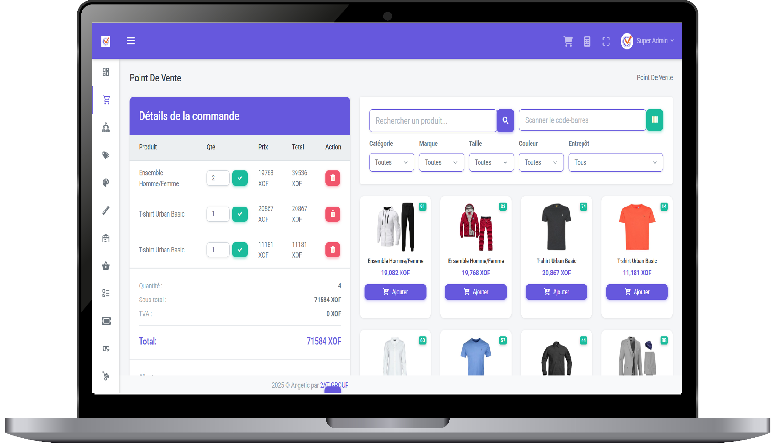 Dashboard Angetic Stock